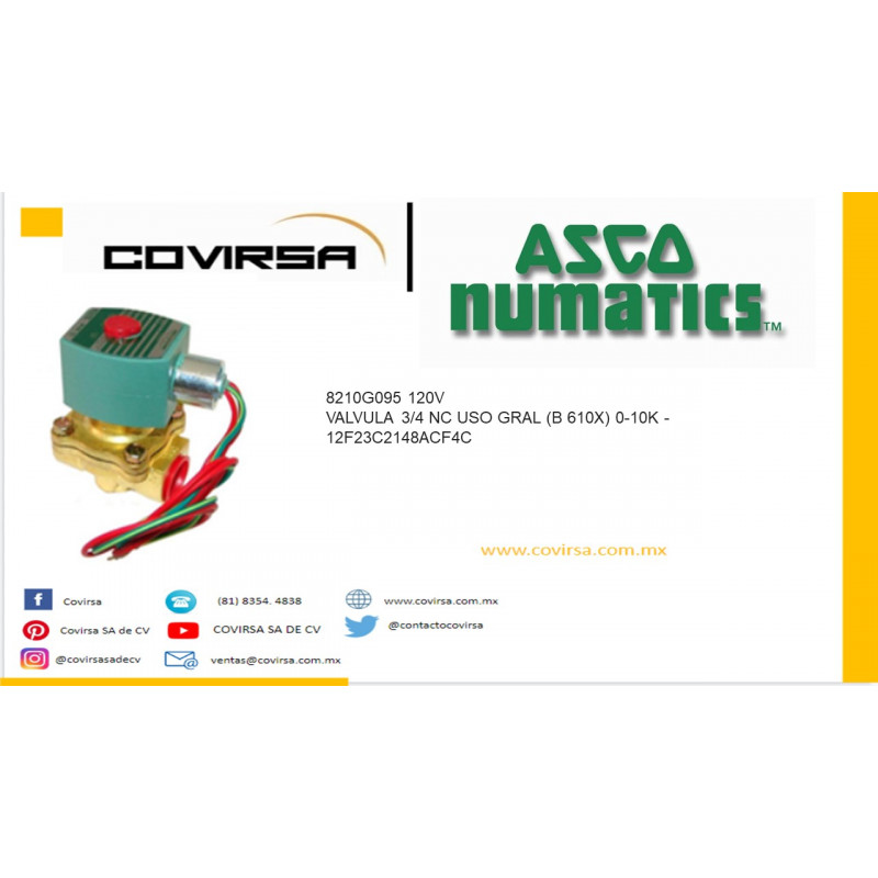 8210G095 120V VALVULA 3/4 NC USO GRAL (B 610X) 0-10K - 12F23C2148ACF4C